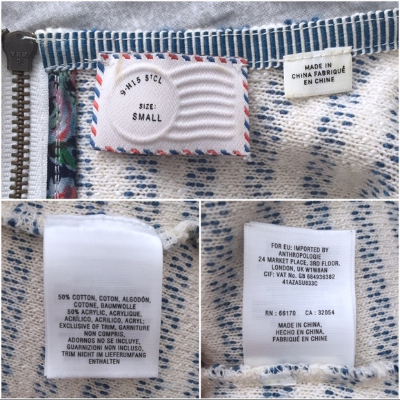 Anthropologie Striped Dress with Leather Pockets Size S - Picture 8 of 8